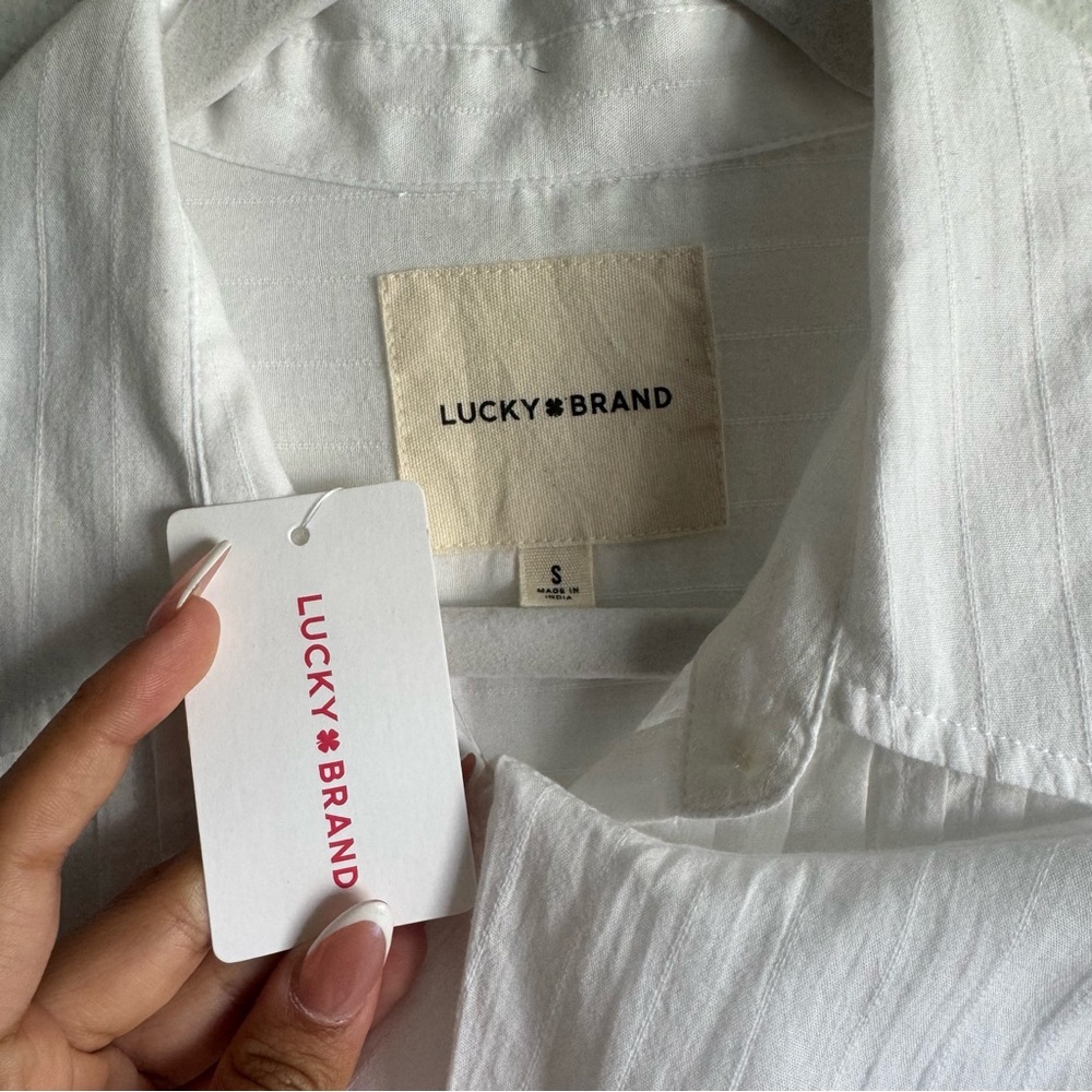 Lucky Brand
Women's Cotton Pleated-Front Shirt White Small NWT - Picture 8 of 9